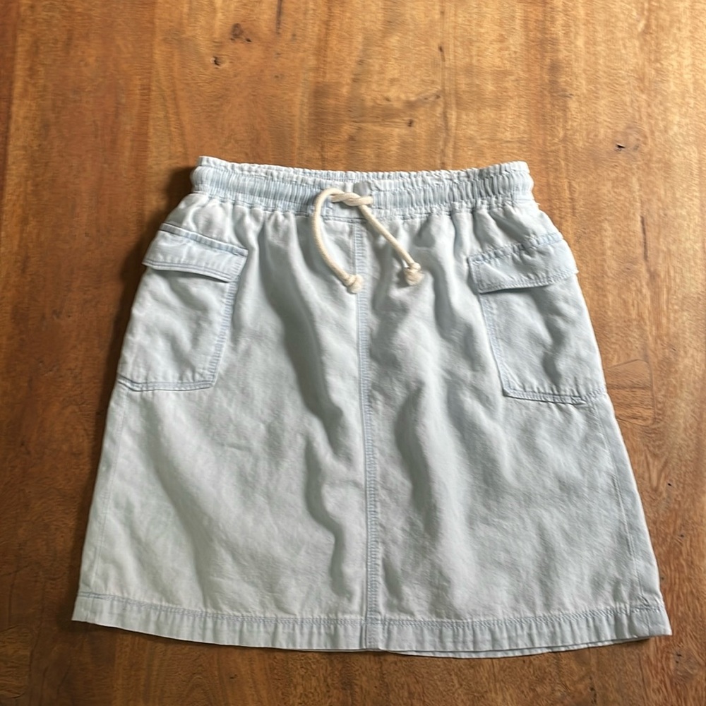 Splendid Chambray Drawstring Mini Skirt